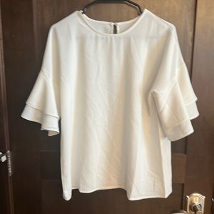 White Bell Sleeve Blouse- Never Worn